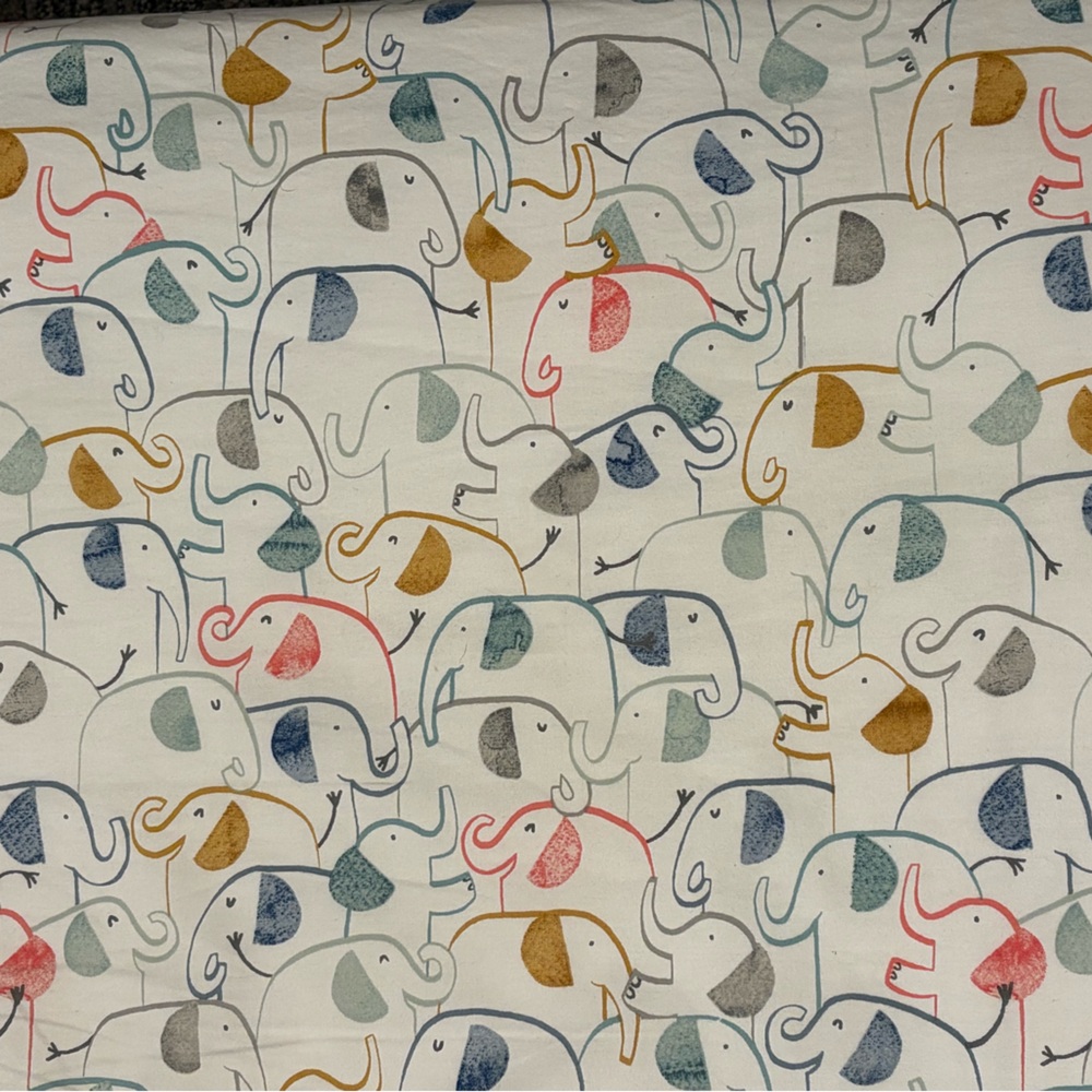 Pottery Barn Kids elephant crib sheet